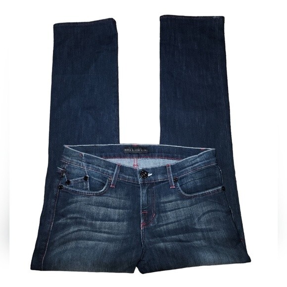 Rock & Republic Stella Dark Wash Low Rise Straight Leg Jeans Women's Size 29 - Picture 3 of 12